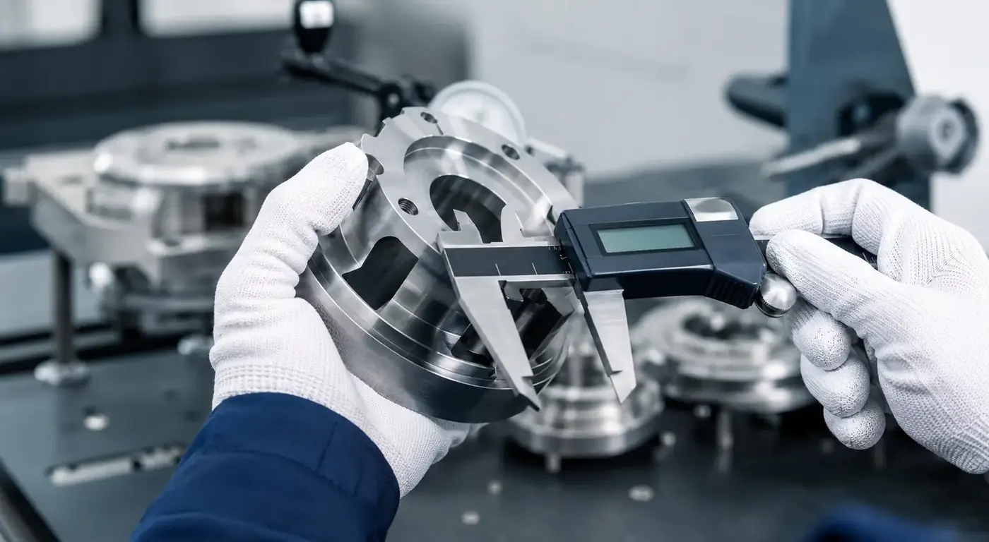 Maatcontrole van een verspaand metalen onderdeel
